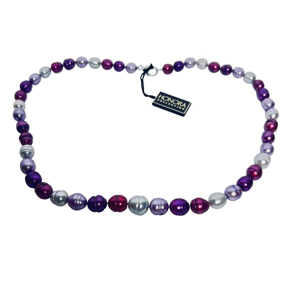 Honora Shades Of Purple Graduated Freshwater Baroque Pearl Necklace (6041) - Picture 5 of 6